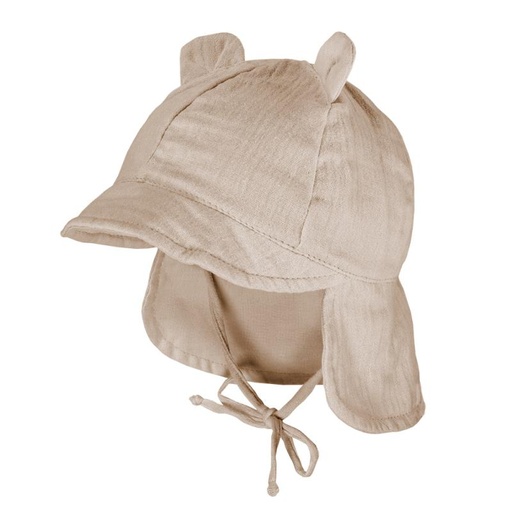 Maximo | Muts Zonnehoedje met Oortjes Muslin Beige
