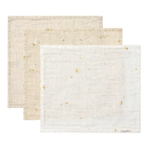 [551222] Little Dutch | Monddoekje Little Goose 25x25cm 3-pack