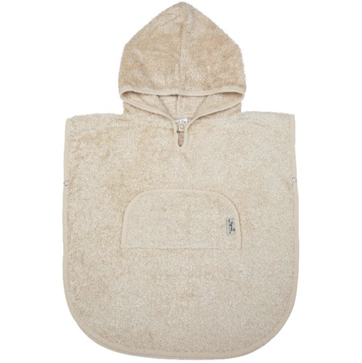 [551261] Timboo | Poncho met Kap V-hals/Drukknopensluiting Bamboe Frosted Almond Ecru 2-4Y