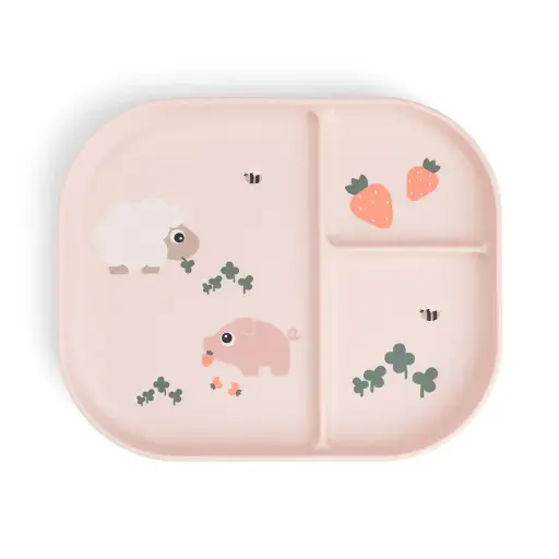 [551265] Done by Deer | Plat Bord Tiny Farm  Met Vakverdeling Roze