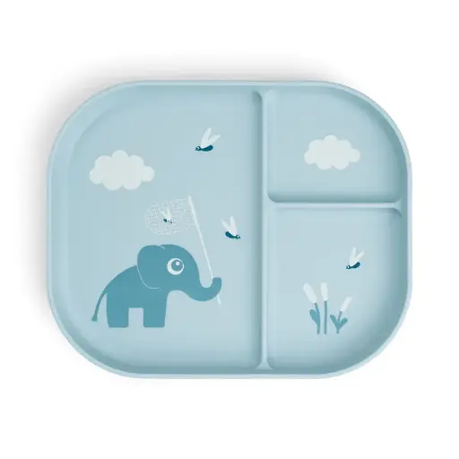[551267] Done by Deer | Plat Bord Tiny Farm Antislip Met Vakverdeling Blauw