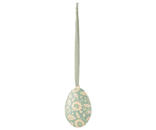 [551349] Maileg | Hangfiguur Ei Flowers Easter Egg Ornament Mint Groen