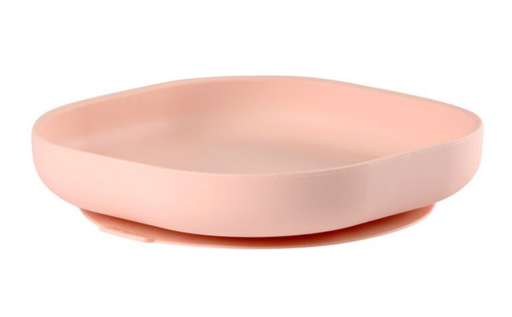 [551400] Beaba | Plat Bord Vierkant Silicone met Zuignap Roze