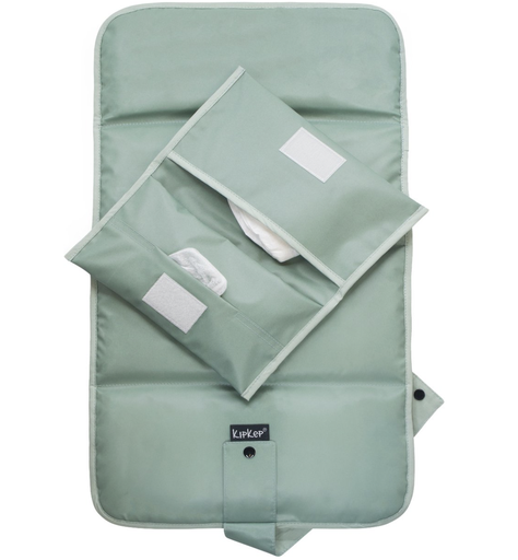 [551602] KipKep | Napper Combi-Set Pale Green Verschoonmatje/Luieretui 