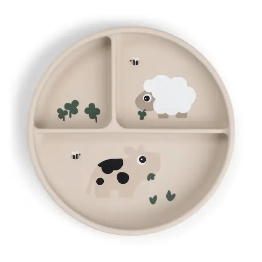 [551639] Done By Deer | Plat Bord Tiny Farm Sand Stick&Stay Met Vakverdeling Ecru