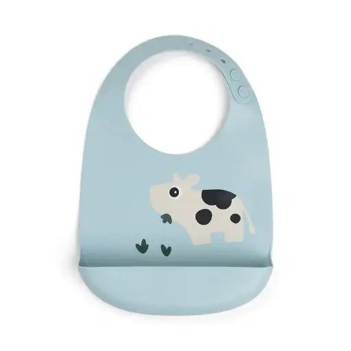 [551721] Done By Deer | Slabbetje Dotti Blue met Kruimelvanger Koe Siliconen Blauw