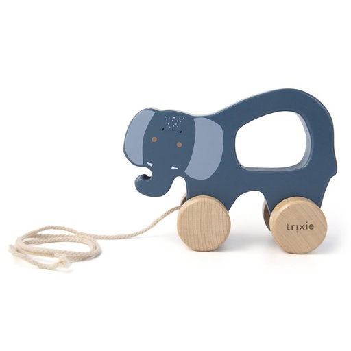 [551975] Trixie | Trekfiguur Mrs. Elephant Hout Blauw