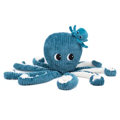[552020] Les Ptipotos | Knuffel Plushe Filou The Octopus Mama & Baby Blauw