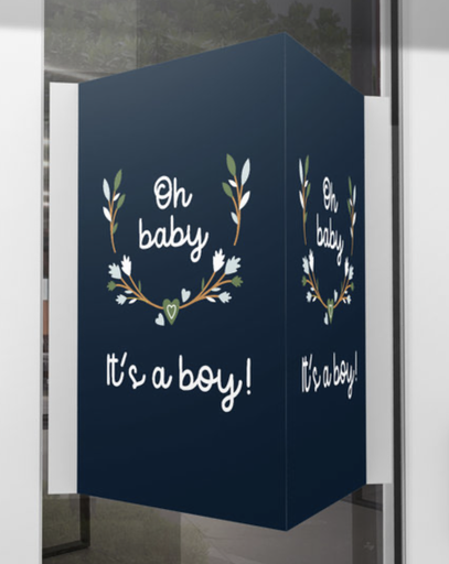[552068] Minimou | Geboortebord "Oh baby, It's a boy!"