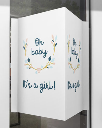 [552069] Minimou | Geboortebord 'Oh baby, It's a Girl!' 