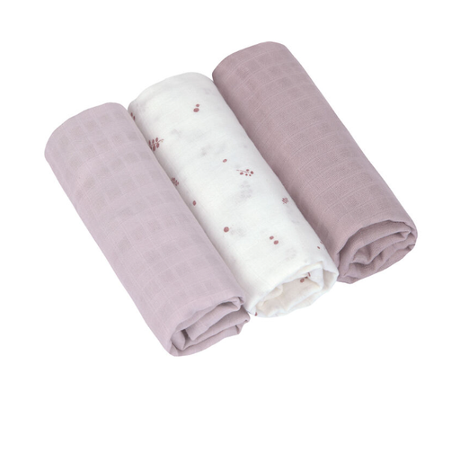 [552314] Laessig | Tetra Doek Swaddle Burp Blanket Berries 80x80cm 3-pack