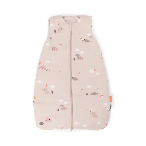 [552334] Done By Deer | Slaapzak Playground Powder 2.5 TOG All Over Dieren Roze 70cm