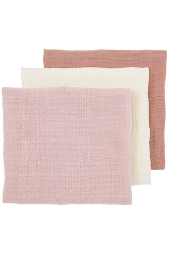 [552678] Meyco | Tetra Doek Pre-Washed Soft Rose/Rose/Natural Rose/Ecru 3-pack
