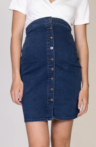 Love2Wait | Rok Skirt Powerstretch Buttoned Stone Wash