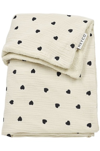 [553285] Meyco | Wiegdeken Sweet Heart Pre-Washed Hydrofiel Soft Sand 1.5TOG 75x100cm 