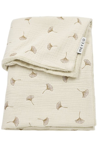 [553287] Meyco | Deken Wieg Ginkgo Pre-Washed Hydrofiel Soft Sand 1.5TOG 75x100cm  