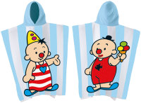 [553345] Bumba | PONCHO, badcape, wit/blauw /multikleur, print Bumba en Bumablu in zwembroek, met kap 25