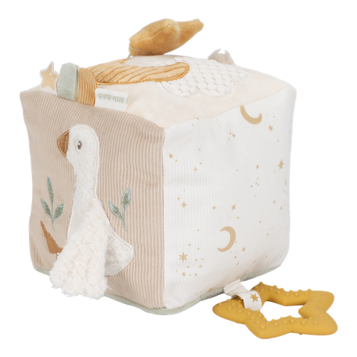 [553465] Little Dutch | Activiteitenkubus Newborn Naturals Textiel 