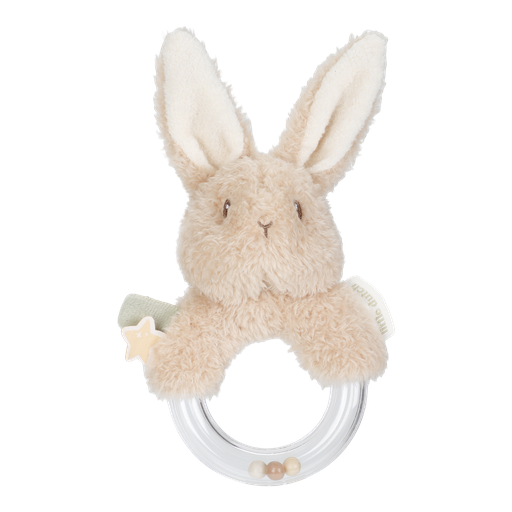[553469] Little Dutch | Rammelaar Newborn Naturals Konijn Ringrammelaar Ecru