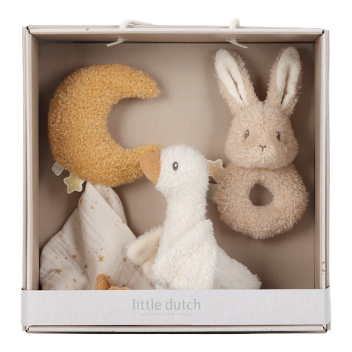 [553470] Little Dutch | Giftset Newborn Naturals Knuffel/Knuffeldoek/ Ringrammelaar