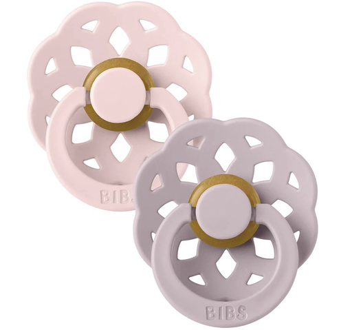 [553532] Bibs | Fopspeen T1 Latex Rond Boheme Blossom/Dusty Lilac 0-6m 2-pack