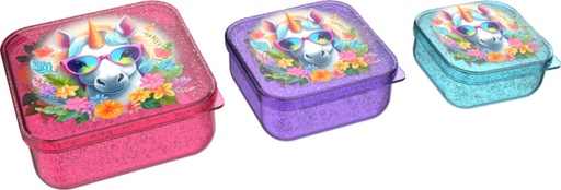 [553633] Lunch Buddies | Bewaarpotje Unicorn Flower Snack Box  3-pack