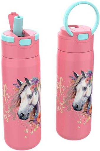 [553642] Lunch Buddies | Drinkfles Paard RVS 600ml