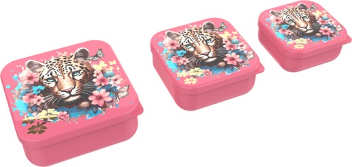 [553645] Lunch Buddies | Bewaarpotje Leopard Snack Box 3 in 1