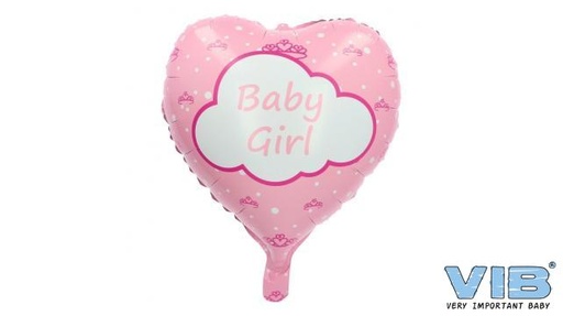 [553864] VIB | Ballon Hart Folie Baby Girl Roze 45cm