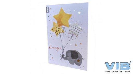 [553876] VIB | Wenskaart Zwanger Olifant/Sterren