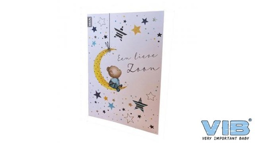 [553878] VIB | Wenskaart Een Lieve Zoon Beer/Maan