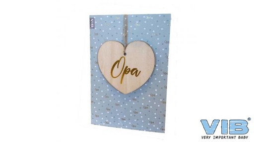 [553886] VIB | Wenskaart Opa Hanger Hout Hart