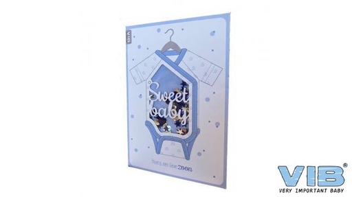 [553894] VIB | Wenskaart Hoera een Lieve Zoon Confetti Sweet Baby Blauw