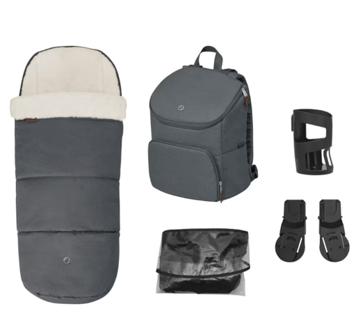 [554044] Maxi Cosi | Oxford Accessoireset Voetenzak/Backpack/Bekerhouder/MC Adapters/Regenscherm Twillic Graphite