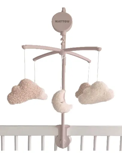 [554079] Nattou | Muziekmobiel Maan/Wolk Teddy Ecru/Zand