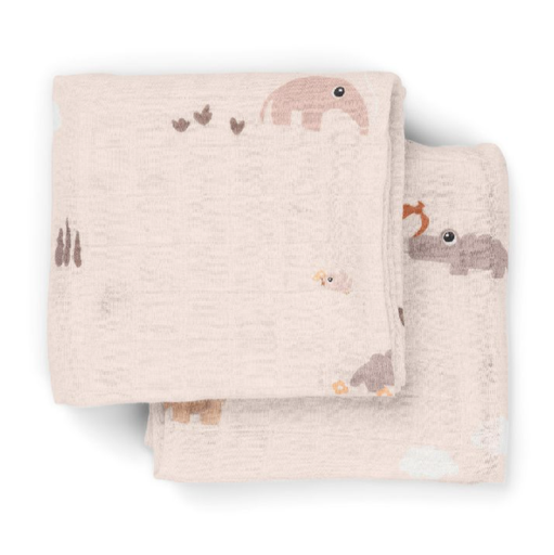 [554161] Done by Deer | Tetra Doek Playground Burp Cloth Roze 65x65cm 2-pack