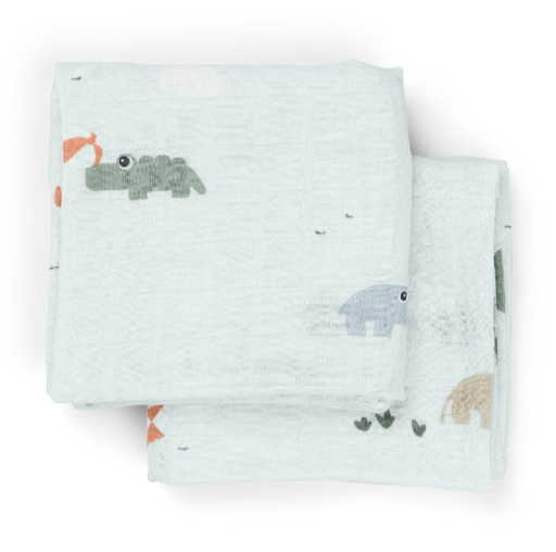 [554162] Done by Deer | Tetra Doek Playground Burp Cloth Blauw 65x65cm 2-pack