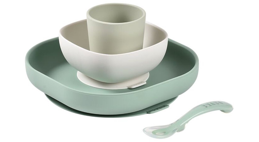 [554212] Beaba | Eetset Sage Green Siliconen 4-delig