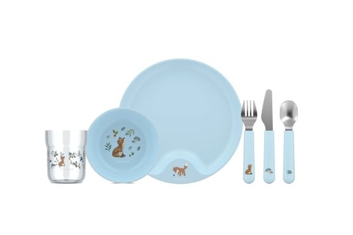 [554227] Mepal | Eetset Mio Forest Friends Blauw 6-delig