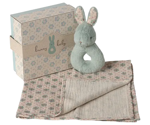 [554249] Maileg | Rabbit rattle set - Mint