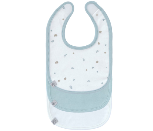 [554315] Laessig | Slabbetje Newborn Floral Light Blue 3-pack
