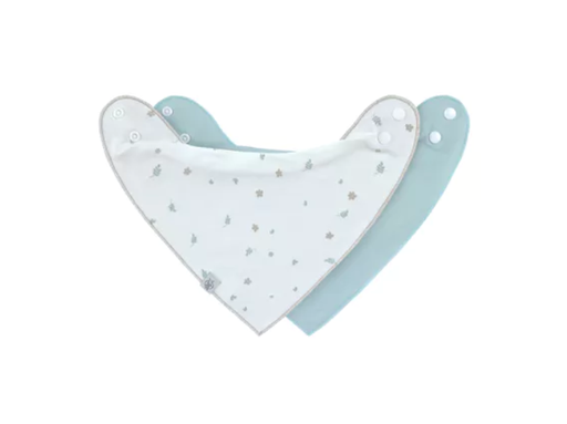 [554318] Laessig | Spuugdoekje Floral Light Blue 2-pack