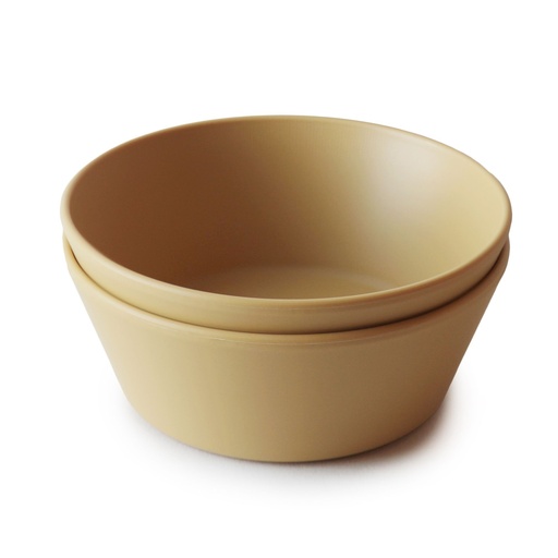 [555064] Mushie | Kom Bowls Rond PP Musterd Geel 2-pack