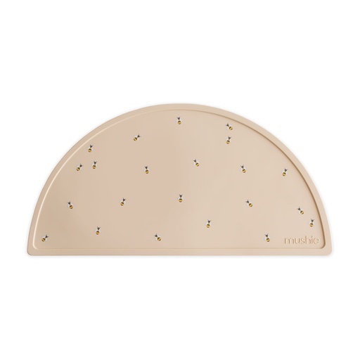 [555073] Mushie | Placemat Bees Silicone Waterafstotend Ecru