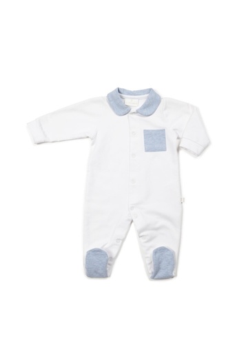 Living Nature | Pyjama Clement Katoen Wit/Blauw