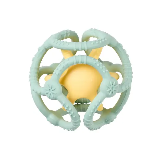 [555580] Nattou | Bal Silicon Pastelgroen/Geel Set 2-pack