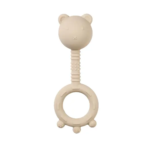 [555592] Nattou | Rammelaar/Bijtring Beer Silicone Klei 6cm