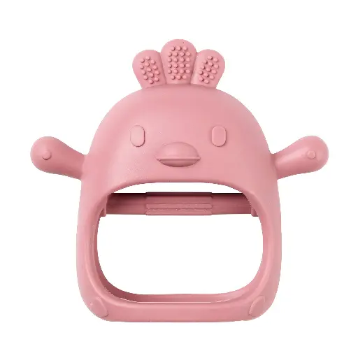[555613] Nattou | Bijtring Silicone Bijthandschoen Oude Roze 11,5cm