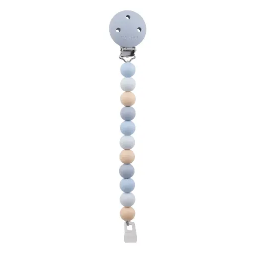 [555615] Nattou | Fopspeenketting Silicone Kralensnoer Blauw 
