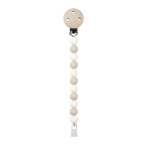 [555618] Nattou | Fopspeenketting Kralensnoer Siliconen Klei/Wit 21cm